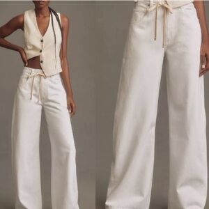 Citizens Of Humanity Cream Wide Leg Jeans